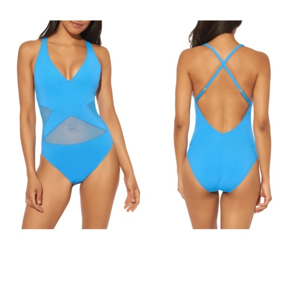 Bleu Rod Beattie Other - BLEU BY ROD BEATTIE Skyline Mesh Inset One-Piece Swimsuit
